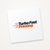 Custom Square Stickers — white sticker with the Turbo Fast Printing logo