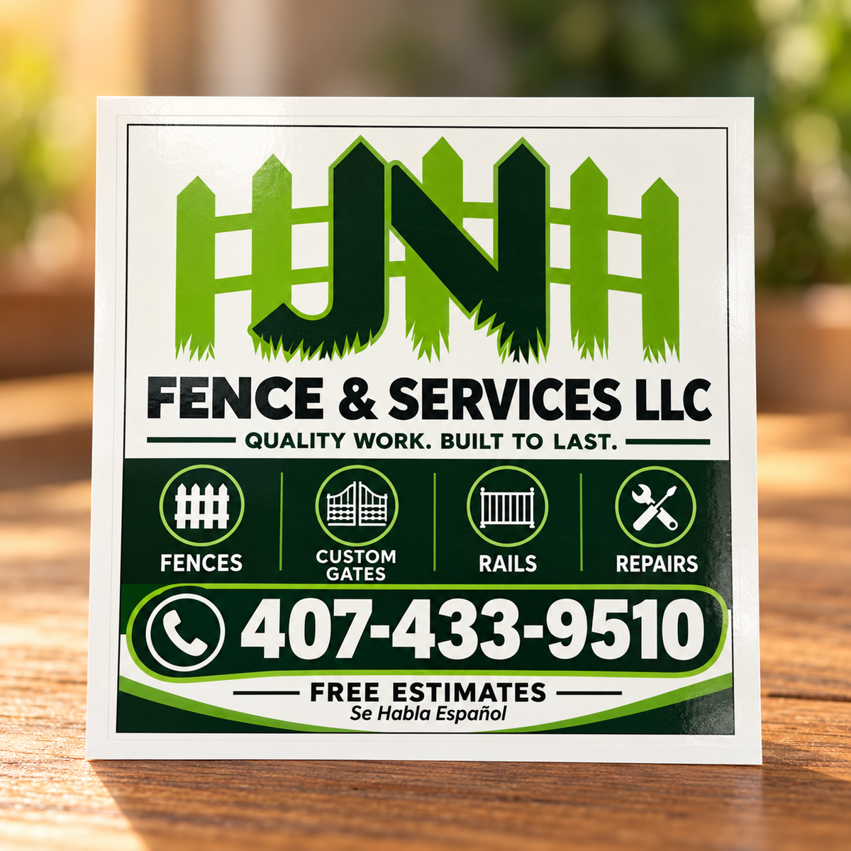 JN Fence & Services customer sticker