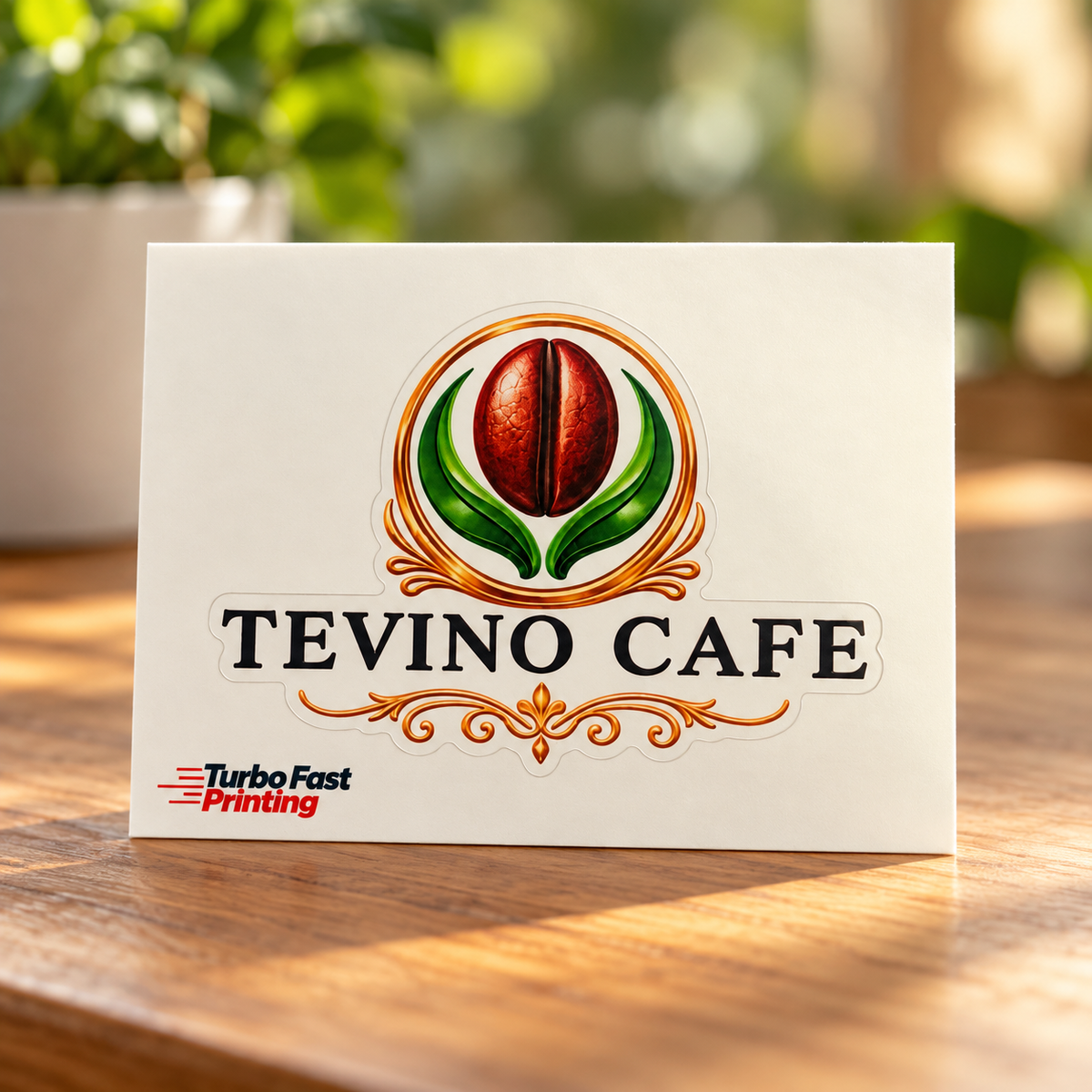 Tevino Cafe customer sticker