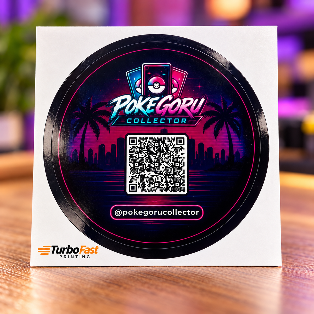 PokeGoru Collector circular sticker with QR code