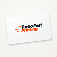 Custom Rectangle Stickers & Product Labels — white sticker with the Turbo Fast Printing logo